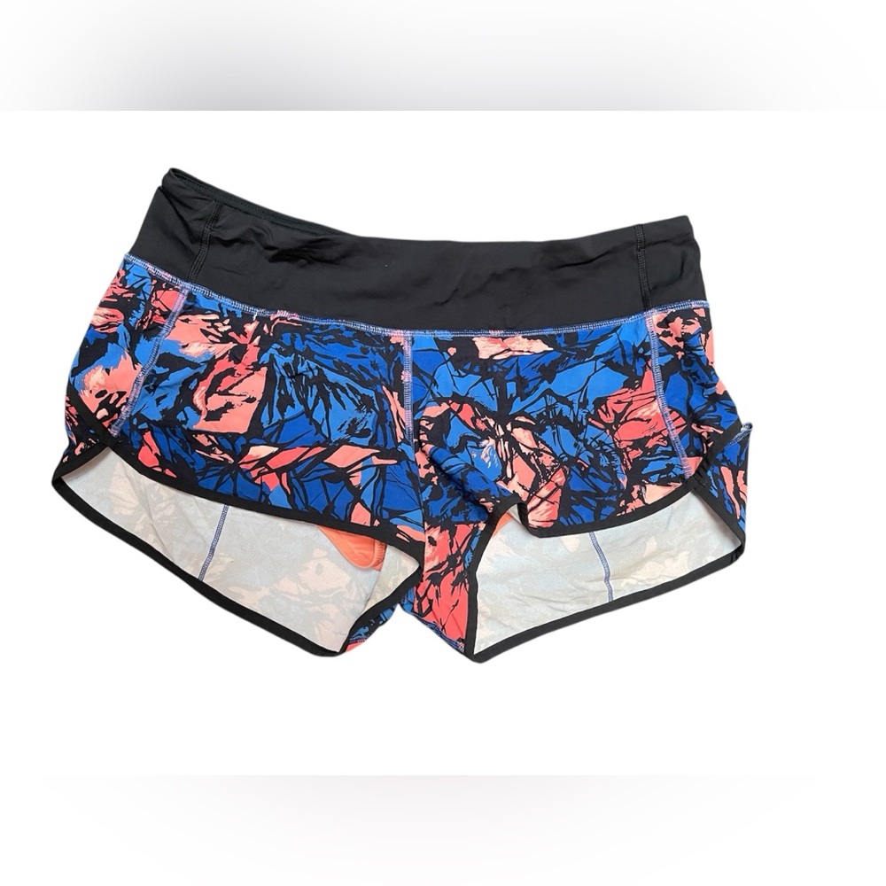 Lululemon Athletica Shorts Size 8 Blue Black Orange Pink